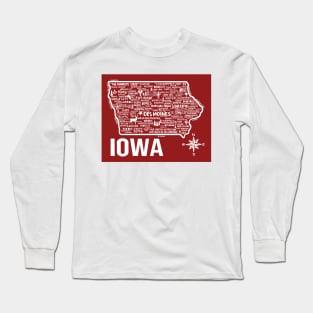 Iowa Map Long Sleeve T-Shirt